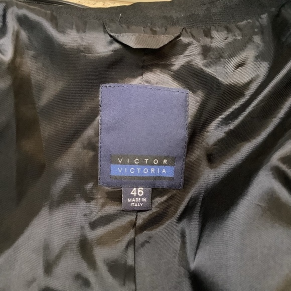 Victor Victoria Black Blazer Wool EU Size 46 - Picture 4 of 8